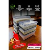 Supercupp Plastik Kapaklı Kilitli - Gri Saklama Kabı 10 Adet 2 Lt & 10 Adet 1 Lt