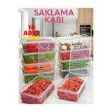 SUPERCUPP Plastik Kapaklı Kilitli - Saklama Kabı- 1 Lt - 10 Adet Dondurucu&Gıda&Mutfak&Hobi&Kahve&Oyuncak