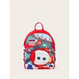 Supercute Two In One Sırt Çantası - Rocket - Kırmızı - Okul Sırt Çantası - 28x35x14
