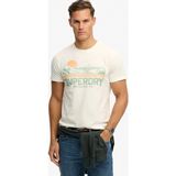 Superdry Beyaz Erkek Relaxed Logo Baskılı T-Shirt M1012358A-71D Outdoors Mountaın Tee - 2XL