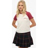 Superdry Beyaz Kadın Logo Baskılı T-Shirt W1011831A - Beyaz - Bordo