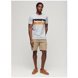 Superdry Bisiklet Yaka Baskılı Açık Mavi Erkek T-Shirt M1011904A2AD_CALI STRIPED LOGO T SH