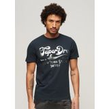 Superdry Bisiklet Yaka Baskılı Lacivert Erkek T-Shirt M1011901AJWV_METALLIC WORKWEAR GRAP