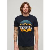 Superdry Bisiklet Yaka Baskılı Lacivert Erkek T-Shirt M1011911A98T_GREAT OUTDOORS NR GRAP