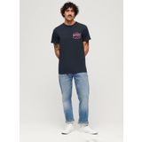 Superdry Bisiklet Yaka Baskılı Lacivert Erkek T-Shirt M1011922A98T_NEON VL T SHIRT
