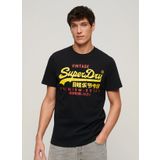 Superdry Bisiklet Yaka Baskılı Siyah Erkek T-Shirt M1011977A12A_VL DUO TEE