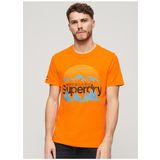 Superdry Bisiklet Yaka Baskılı Turuncu Erkek T-Shirt M1011911AP2T_GREAT OUTDOORS NR GRAP