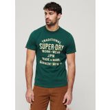 Superdry Bisiklet Yaka Baskılı Yeşil Erkek T-Shirt M1011906A9VK_WORKWEAR FLOCK GRAPHIC