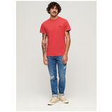 Superdry Bisiklet Yaka Düz Kırmızı Erkek T-Shirt M1011927A4FE_ESSENTIAL LOGO EMB TEE