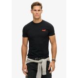 Superdry Bisiklet Yaka Siyah - Turuncu Erkek T-Shirt M1011245AAOC_ESSENTIAL Logo Emb Tee - 2XL