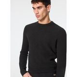 Superdry Düz Yaka Normal Düz Siyah Erkek Kazak M6110657A7BT_TEXTURED CREW KNIT JUM