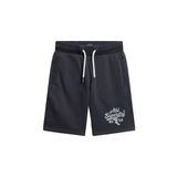 Superdry Erkek Atletik Kolej Şortu Grafik, Alacalı Finster Marineblau, S