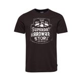 Superdry Erkek Camiseta Estampada iş gömleği, Vintage Siyah, S