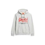 Superdry Erkek Duo Vintage Logolu Kazak Kapüşonlu, Gri, Buzul Gri Marn, L