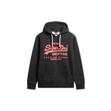Superdry Kapüşon Yaka Erkek Sweatshırt M2013704A1Bj_Neon Vl Graphıc Hoodıe, Siyah, S