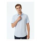 SUPERDRY Mavi Erkek Regular Fit Çizgili Gömlek VACATION LINEN S/S SHIRT