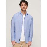 SUPERDRY Normal Açık Mavi Düz Erkek Gömlek M4010607AFZY_STUDIOS CASUAL LINEN L