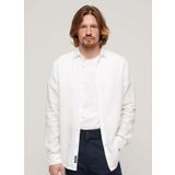 Superdry Normal Beyaz Düz Erkek Gömlek M4010653A01C_COTTON L/S OXFORD SHIR