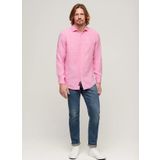 Superdry Normal Pembe Düz Erkek Gömlek M4010607ATZJ_STUDIOS CASUAL LINEN L