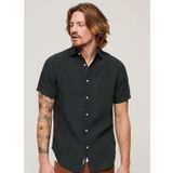 Superdry Normal Siyah Düz Erkek Gömlek M4010608AAFB_STUDIOS CASUAL LINEN S