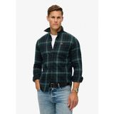 Superdry Normal Siyah - Mavi Erkek Gömlek M4010727AB8K_L/S Cotton Lumberjack - 2XL
