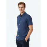 SUPERDRY Regular Fit Gömlek Vacation Linen S/S Shirt, M, 5003297733, Lacivert, Erkek