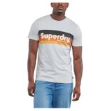 Superdry Üniseks Cali Striped Logo Tişört Gömlek, Çok Renkli (Sea Salt Blue Slub), S