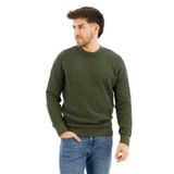 Superdry Yaka Normal Düz Erkek Kazak M6110657A1Gn_Textured Crew Knıt Jum, Yeşil, M