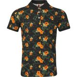 Superfly Polo Yaka Çiçek Desenli Erkek Tişört 20819 - Yeşil