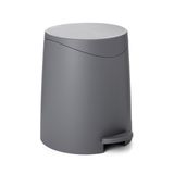 Superio Kapaklı Mini Çöp Kovası 3 Litre Gri, Plastik Mini Çöp Kovası 0,75 Galon, Ayak Pedallı Modern Düz Kapaklı Basamaklı Çöp Kovası, Banyo, Yatak Odası, Ofis, Masa Altı, Yumuşak Kapanma