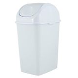 Superio Mini Plastik Çöp Kovası, Salıncak Üst Kapaklı 1,25 Galon Kompakt Küçük Çöp Kovası Taşınabilir Çöp Kovası Tezgah, Masaüstü, Makyaj Vanity, Banyo, Araba, Lavabo Altı, Yurt için, 5 Litre (Beyaz)