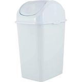 Superio Plastik Kovası, Salıncak Üst Kapaklı 1,25 Galon Kompakt Küçük Kovası Taşınabilir Kovası Tezgah, Masaüstü, Makyaj Vanity, Banyo, Araba, Lavabo Altı, Yurt Için, 5 Litre (Beyaz)