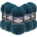 Süperlana Maxi El Örgü Ipi,%75 Akrilik%25 Yün, 5'li Paket, 100G/100M, 8-10 Numara Şiş Için, - Standart