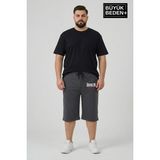 Superlife Büyük Beden Erkek 3xl-6xl Rahat Kalıp Cepli Brooklyn 1970 Baskılı Penye Kapri Şort SPR26BSR591-03 - Bakır