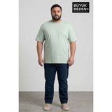 Superlife Büyük Beden Erkek Basic Tişört – Pamuklu Düz T-Shirt 3xl-6xl SPR26BTS510 - Mint Yeşili - 5XL