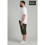 Superlife Büyük Beden Erkek Kapri Şort Brooklyn Baskılı Rahat Kalıp 3xl-6xl SPR26BSR591-02 - Haki