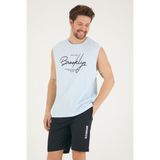Süperlife Erkek Bisiklet Yaka Regular Fit Brooklyn Baskılı Tişört SPR22TS115 - Blue - M