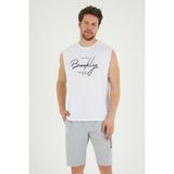 Süperlife Erkek Bisiklet Yaka Regular Fit Brooklyn Baskılı Tişört SPR22TS115 - White - XL