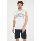 Süperlife Erkek Bisiklet Yaka Regular Fit Brooklyn Baskılı Tişört SPR22TS116 - Ekru