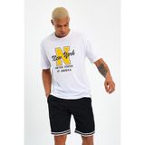 Süperlife Erkek Bisiklet Yaka Regular Fit N Baskılı Tişort SPR22TS113 - White - M