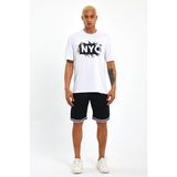 Süperlife Erkek Bisiklet Yaka Regular Fit Nyc Baskılı Tişort SPR22TS114 - White - M