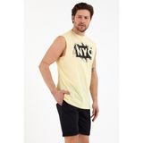 Süperlife Erkek Bisiklet Yaka Regular Fit Nyc Baskılı Tişort SPR22TS124 - 00Sarı