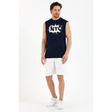 Süperlife Erkek Bisiklet Yaka Regular Fit Nyc Baskılı Tişort SPR22TS124 - Navy