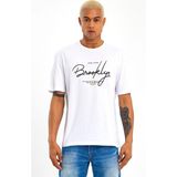 Süperlife Erkek Bisiklet Yaka Standart ®ular Fit Tişort SPR22TS110 - White - M