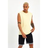 Süperlife Erkek Bisiklet Yaka Standart ®ular Kalıp Tişort SPR21Y03 - 00Sarı - 2XL
