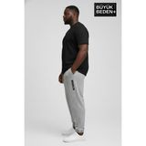 Superlife Erkek Büyük Beden Brooklyn Baskılı Paça Lastikli Jogger Ince Eşofman Altı SPR26BEA951-2 - 3XL - 07G-Gri