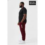 Superlife Erkek Büyük Beden Brooklyn Baskılı Paça Lastikli Jogger Ince Eşofman Altı SPR26BEA951-2 - 3XL - Bordo