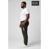 Superlife Erkek Büyük Beden Brooklyn Baskılı Paça Lastikli Jogger Ince Eşofman Altı SPR26BEA951-2 - 4XL - Haki