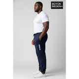 Superlife Erkek Büyük Beden Brooklyn Baskılı Paça Lastikli Jogger Ince Eşofman Altı SPR26BEA951-2 - 6XL - Navy