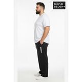 Superlife Erkek Büyük Beden Brooklyn Baskılı Rahat Kesim Lastikli Bel Paça Reçme Eşofman Altı SPR26EA952-2 - 3XL - Black